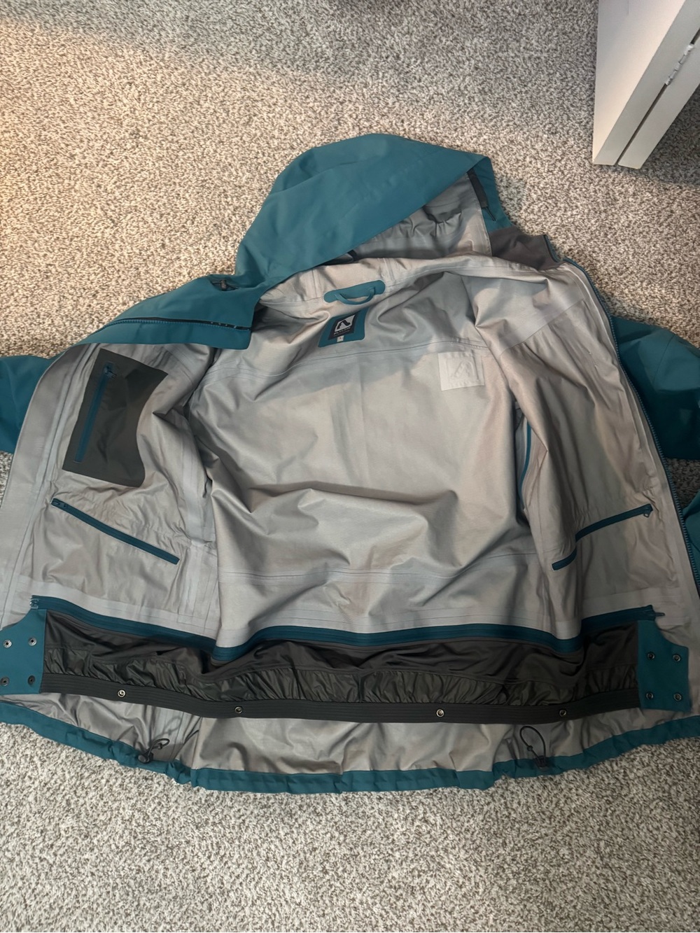 Flylow Teal/ Aqua Hooded Outdoor Shell Jacket - Picture 6 of 9